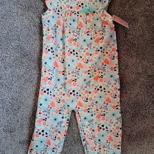 Carters floral pant jumper romper baby girl Nwt